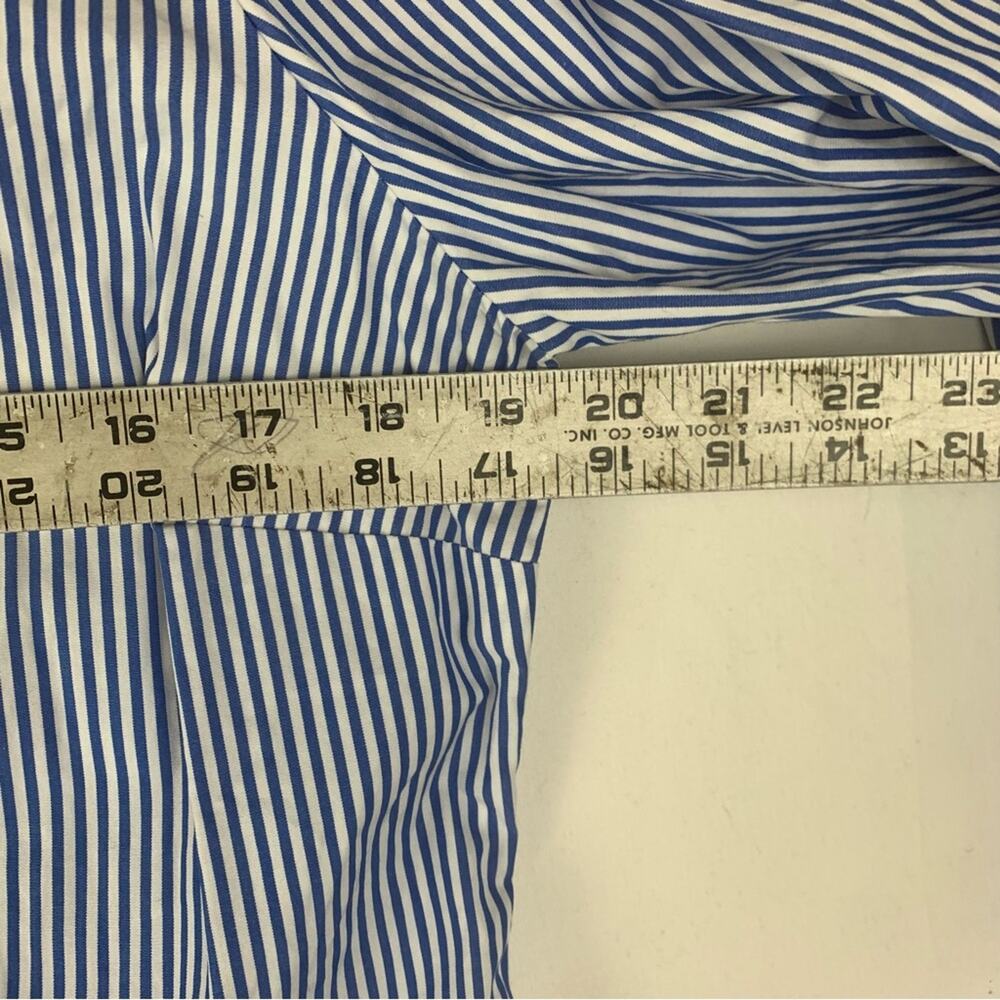 J. Crew women's large Haberdashery Blue white stripe Casual Button Down Shirt - Picture 8 of 9